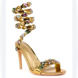 AZALEA WANG LOURDES GOLD EMBELLISHED RHINESTONE COIL heals